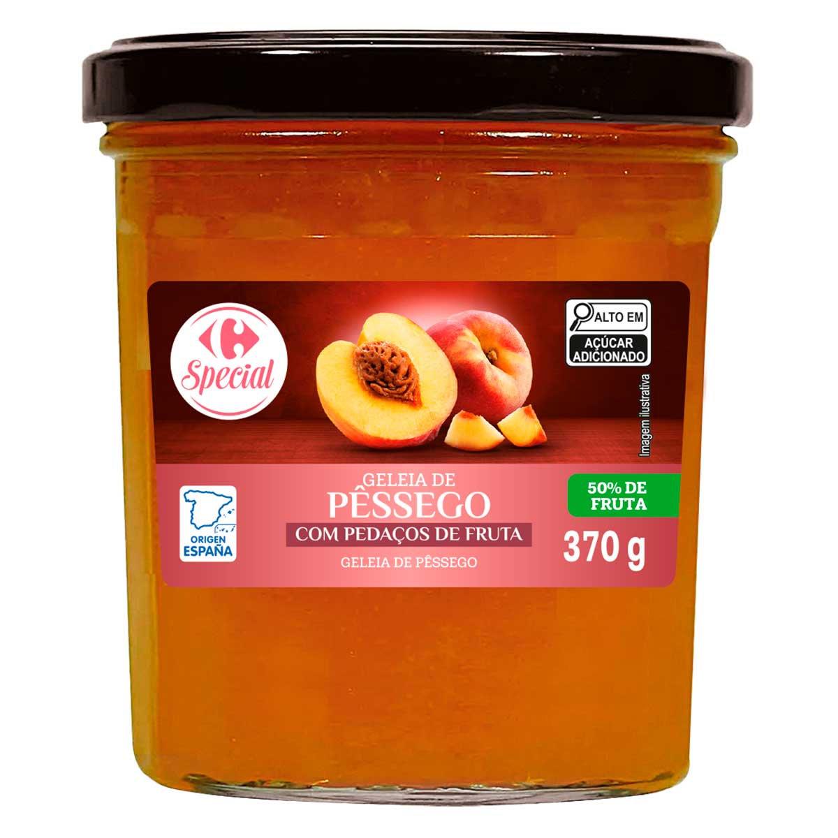 Geleia Sabor Pêssego com Pedaços de Fruta Carrefour 370 g