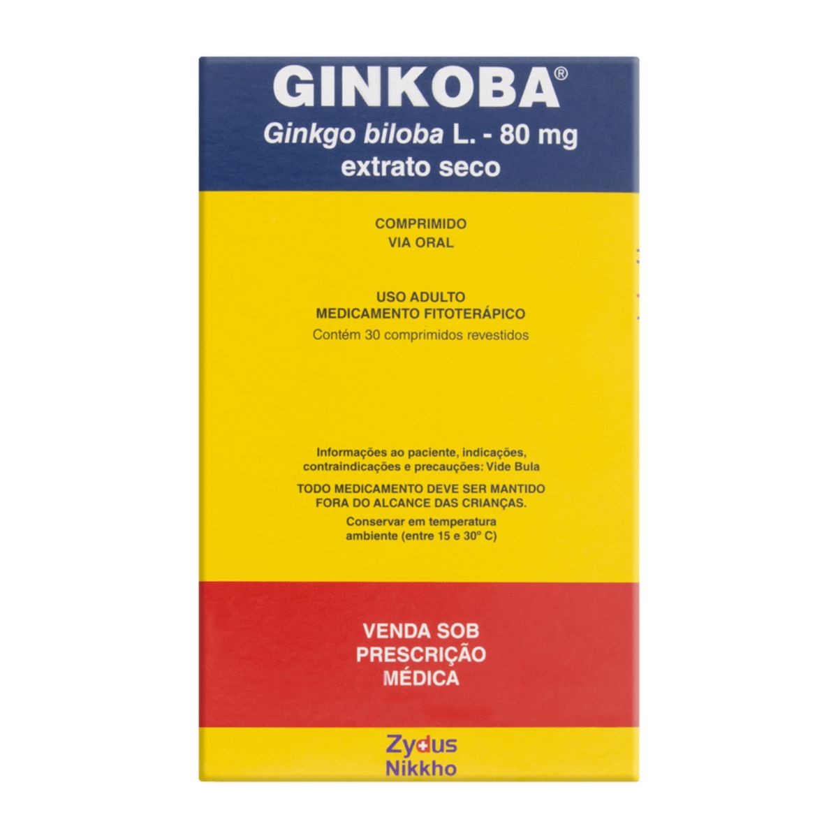 Ginkoba 80 mg com 30 Comprimidos Revestidos