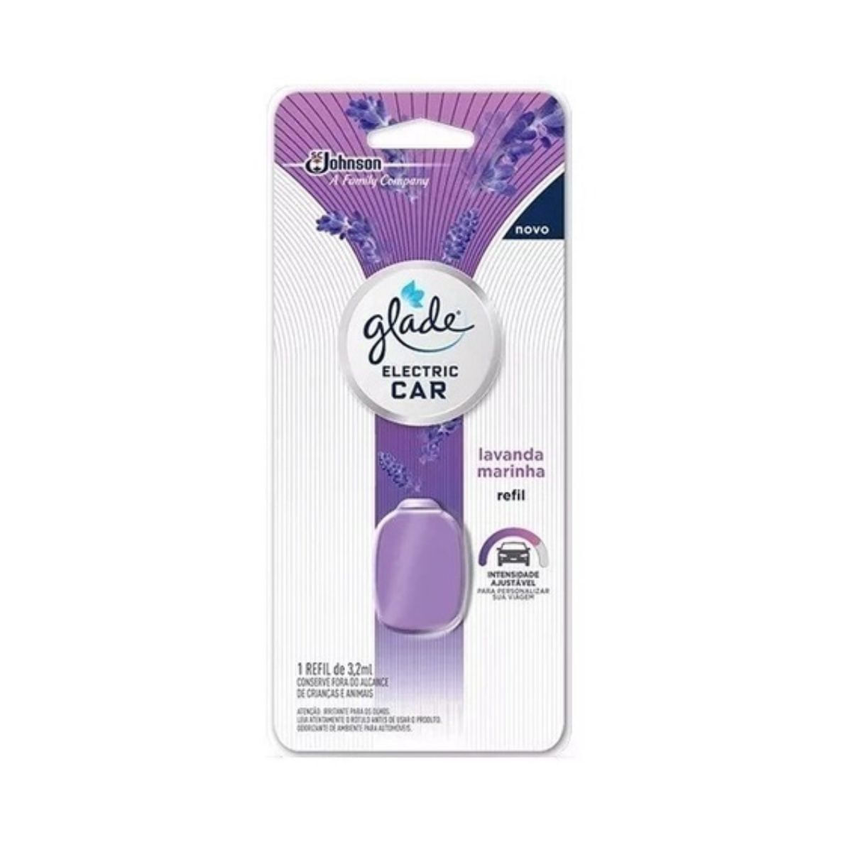 Refil Aromatizante para Carro Glade Electric de Lavanda Marinha 3,2 ml