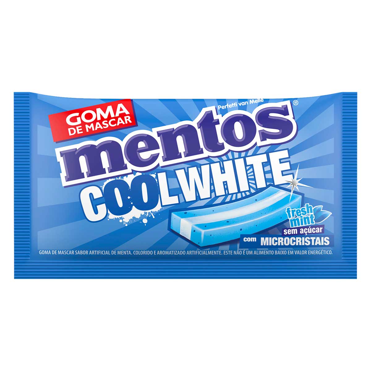 Goma de Mascar Zero Açúcar Sabor Fresh Mint Mentos Cool White 8,5g