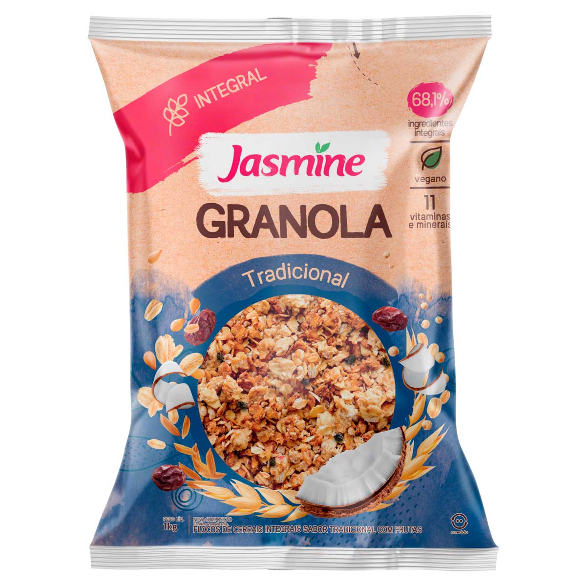 Granola com Uva Passa e Coco Jasmine 1 Kg