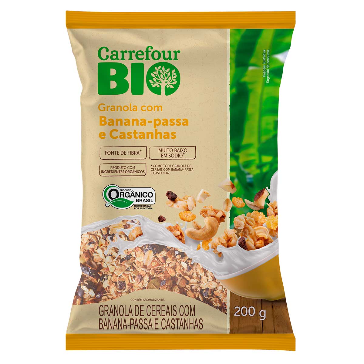 Granola com Banana,Passa e Castanhas Carrefour Bio 200g