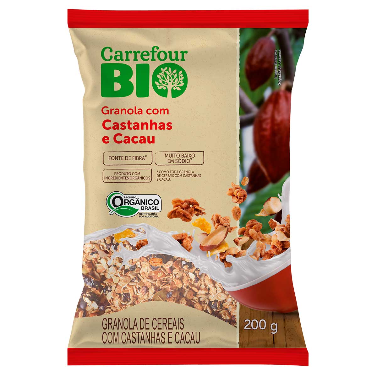 Granola com Castanhas e Cacau Carrefour Bio 200g