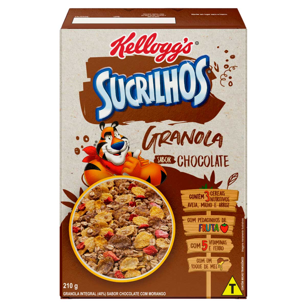 Granola Sabor Chocolate com Morango Kellogg&apos;s Sucrilhos 210g