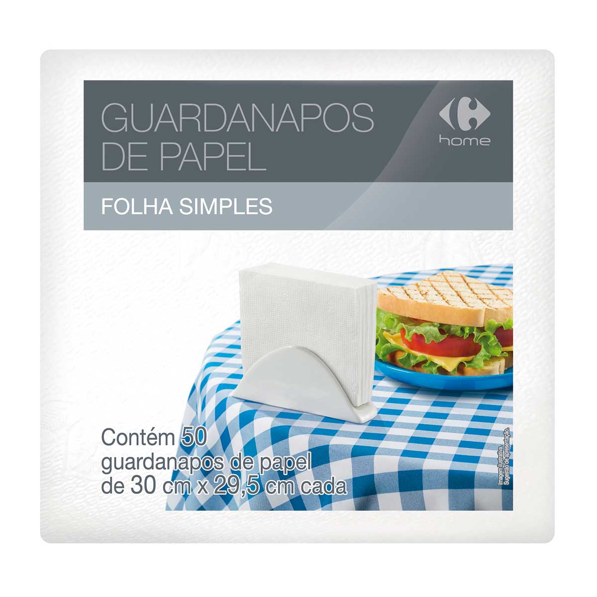 Guardanapo Folha Simples Grande Carrefour com 50 Unidades