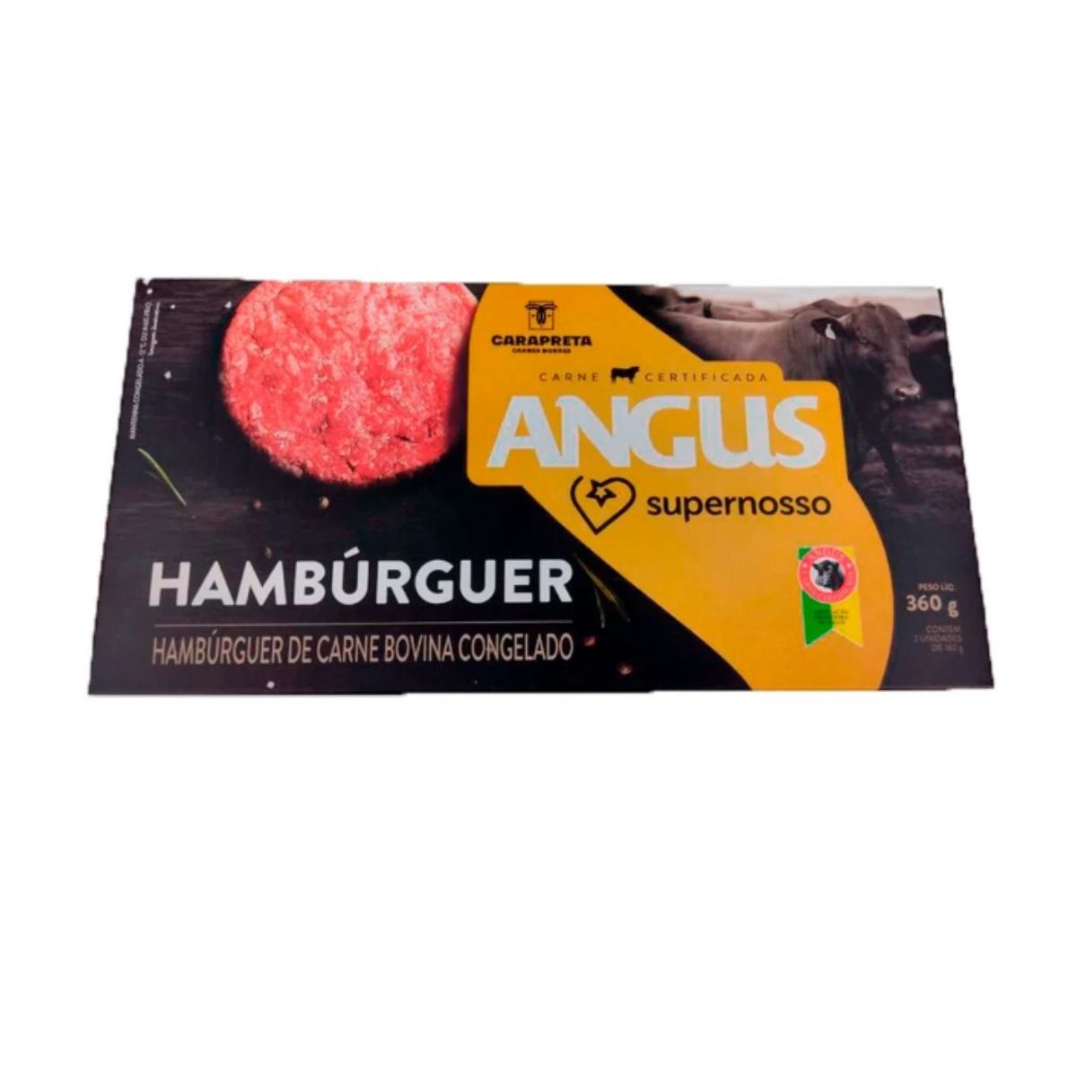 Hambúrguer Angus Tradicional Congelado Carrefour com 2 Unidades  360G