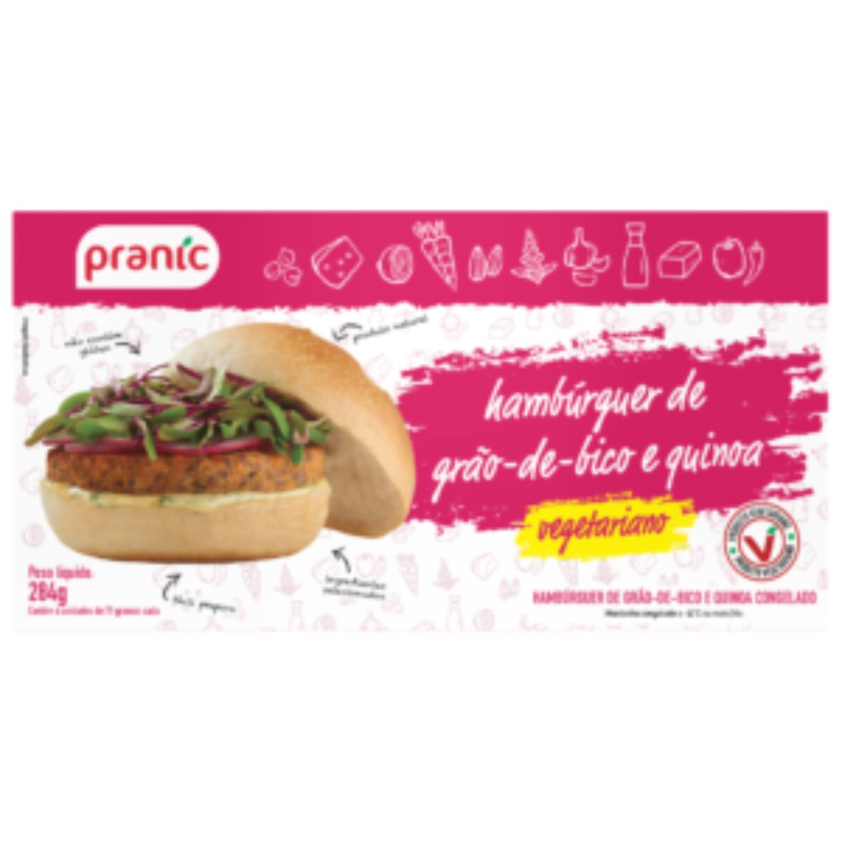 Hamburguer de Grão de Bico e Quinoa Pranic 284 g