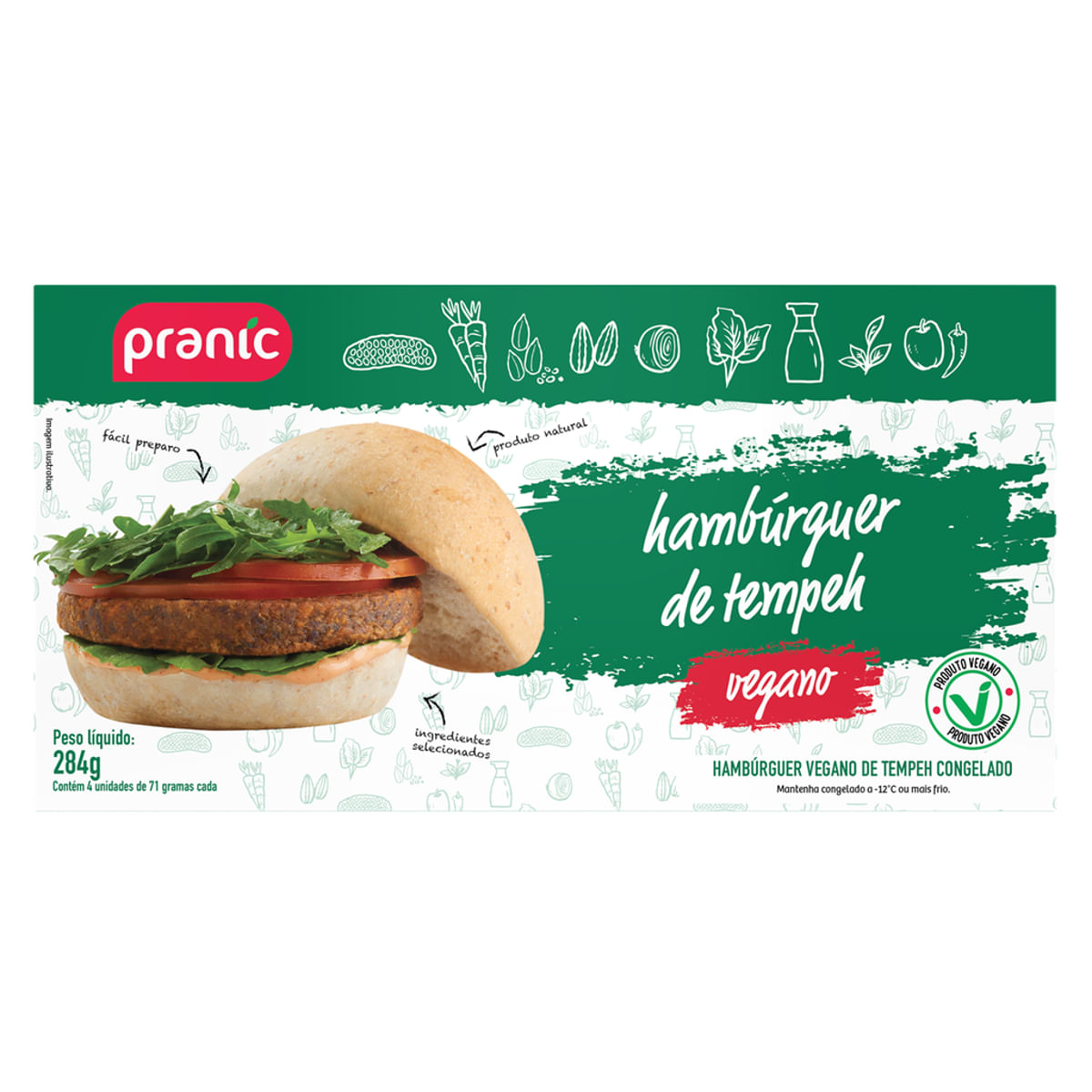 Hamburguer Vegano de Tempeh Pranic 284 g