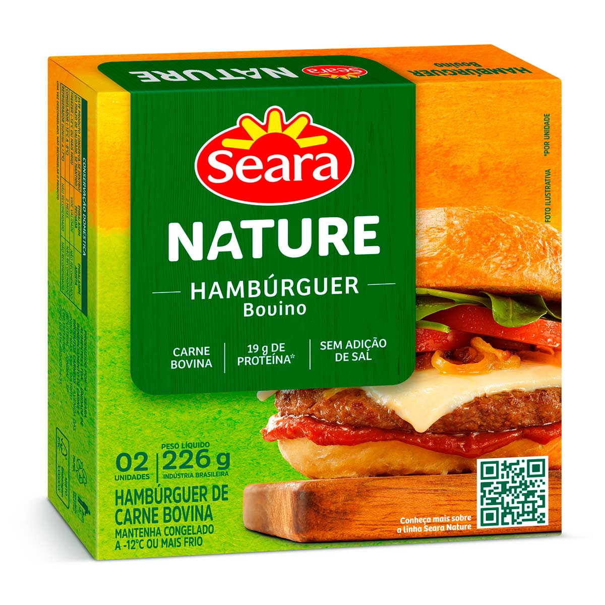 Hambúrguer Bovino Seara Nature 226 g 2 Unidades