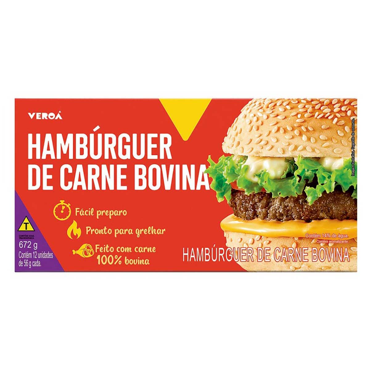 Hamburguer Bovino Veroa 672 g