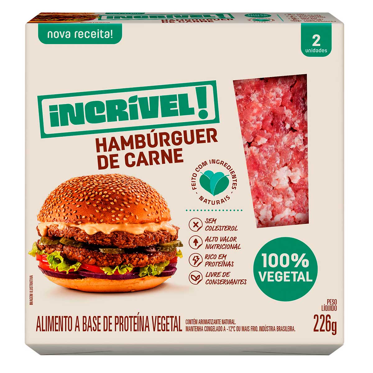 Hambúrguer de Ervilha Incrível Carne Seara 226 g