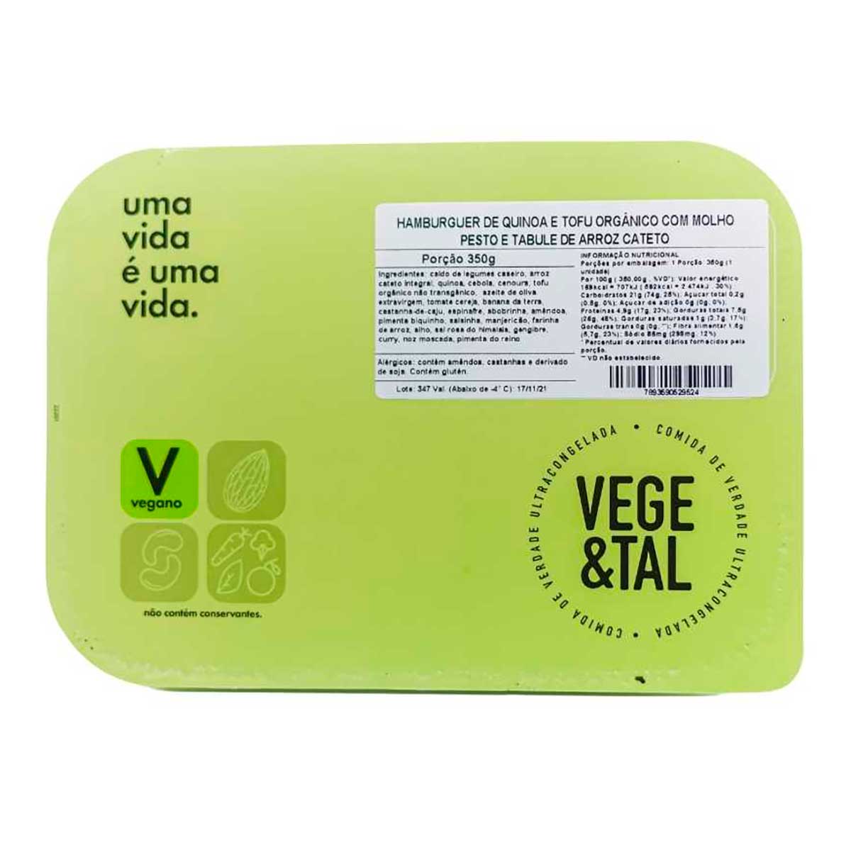 Hambúrguer de Quinoa Tofu Pesto Vege e Tal 350 g