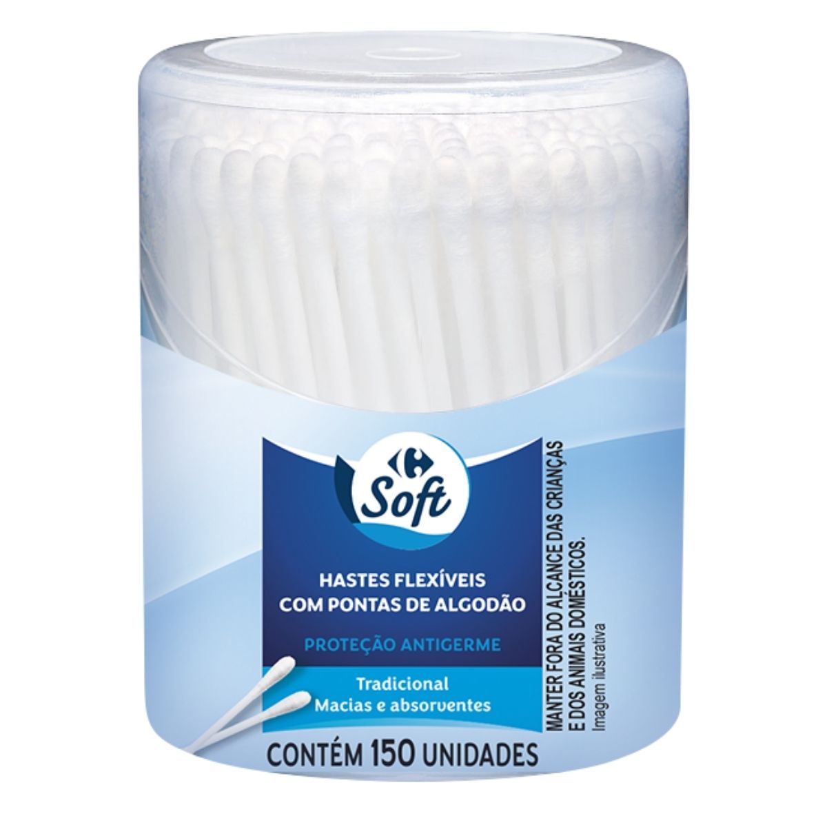 Hastes Flexíveis Carrefour Soft Pote 150 unidades