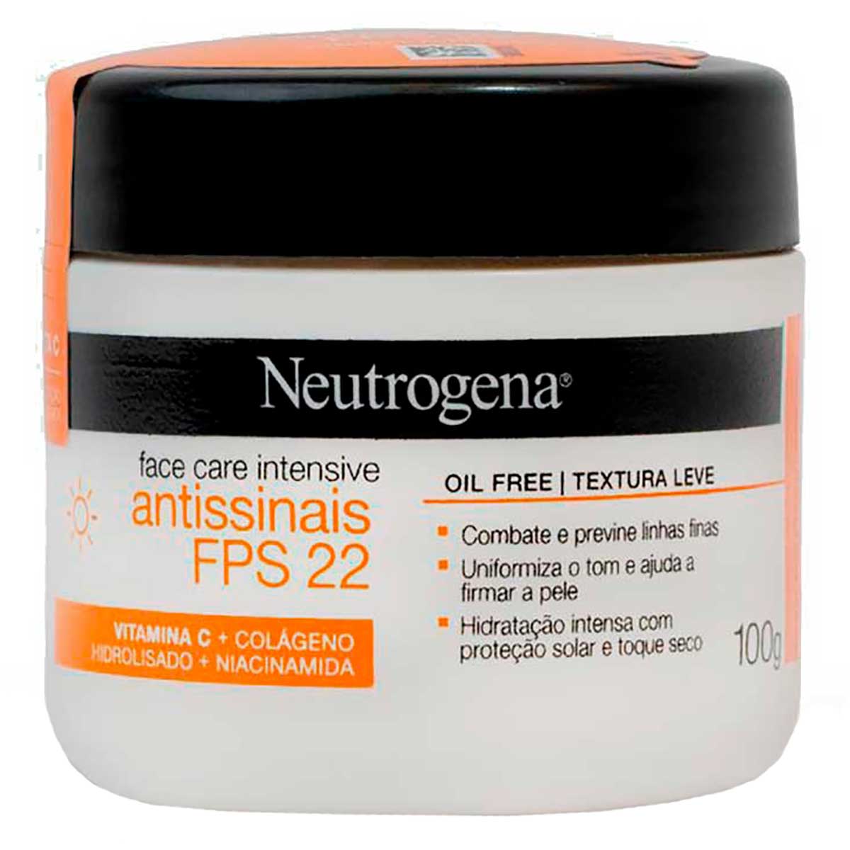 Hidratante Facial Antissinais FPS 22 Neutrogena Face Care Intensive 100g