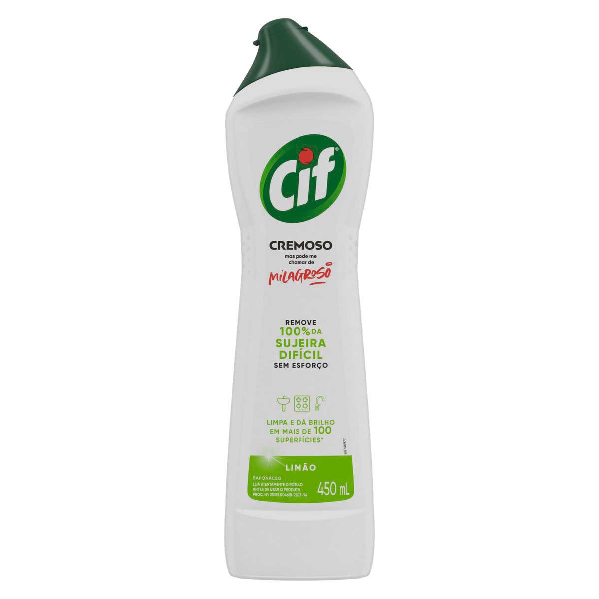 Higienizador Cremoso CIF Limão 450 ml