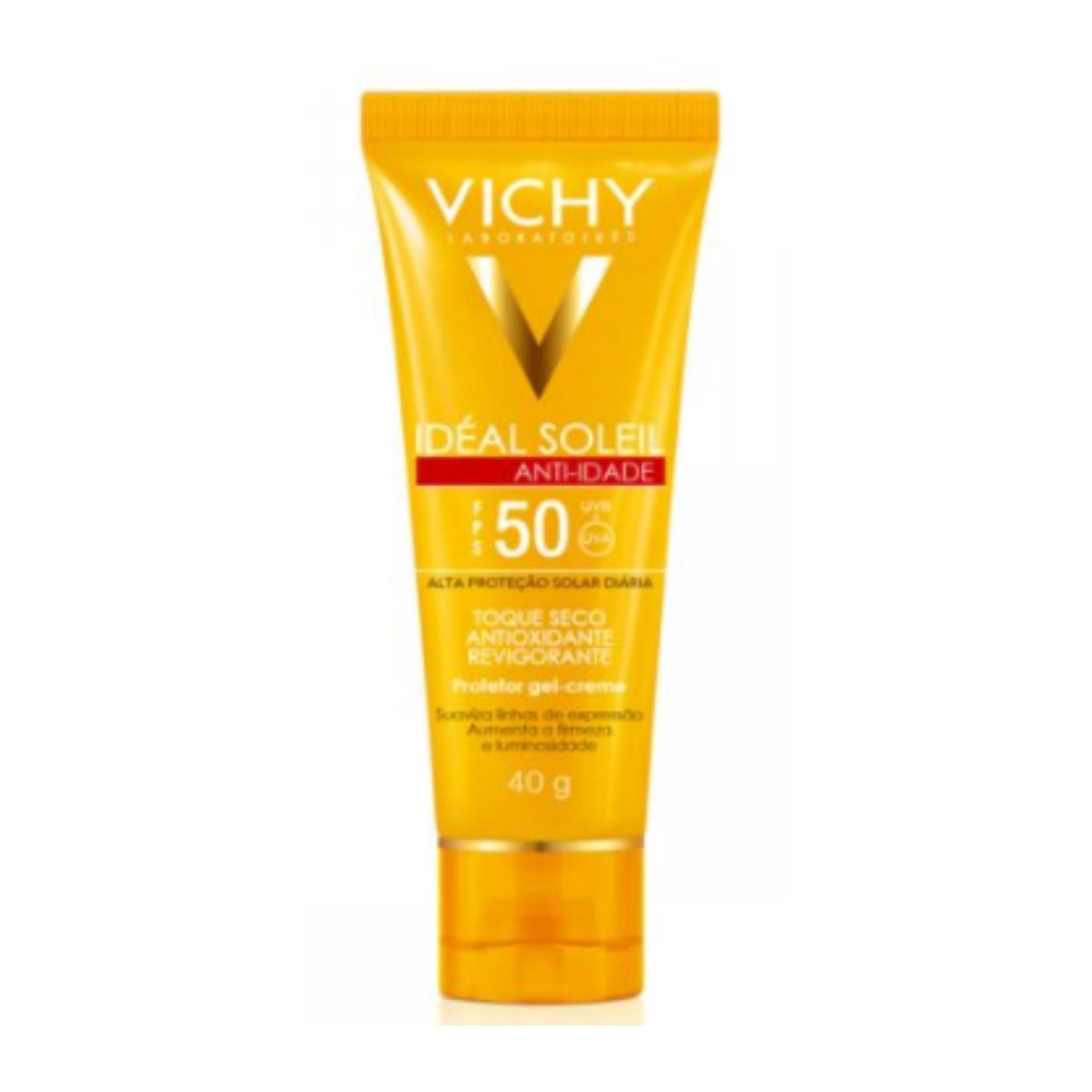 Protetor Solar Facial Vichy Idéal Soleil Anti-Idade Toque Seco FPS 50 com 40 g