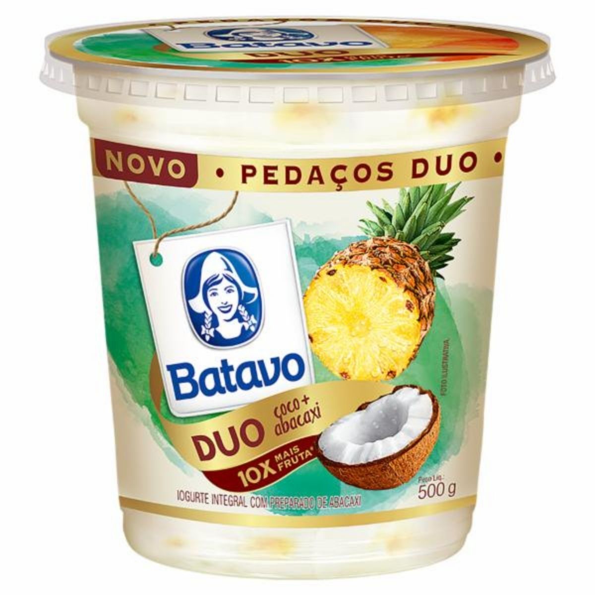 Iogurte Batavo Abacaxi Côco Pedaços Duo 500 g