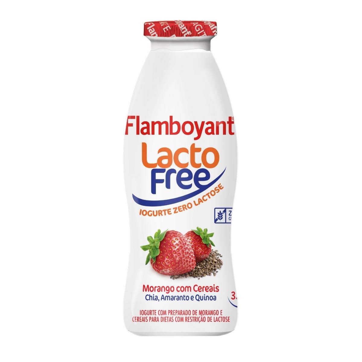 Iogurte Flamboyant Lactose Free Morango Com Cereais 330 g