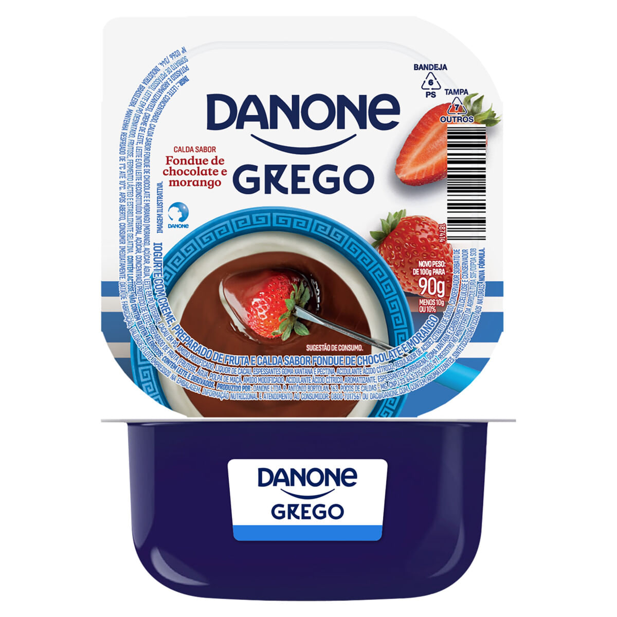 Iogurte Grego Danone Calda Fondue de Chocolate e Morango 90g