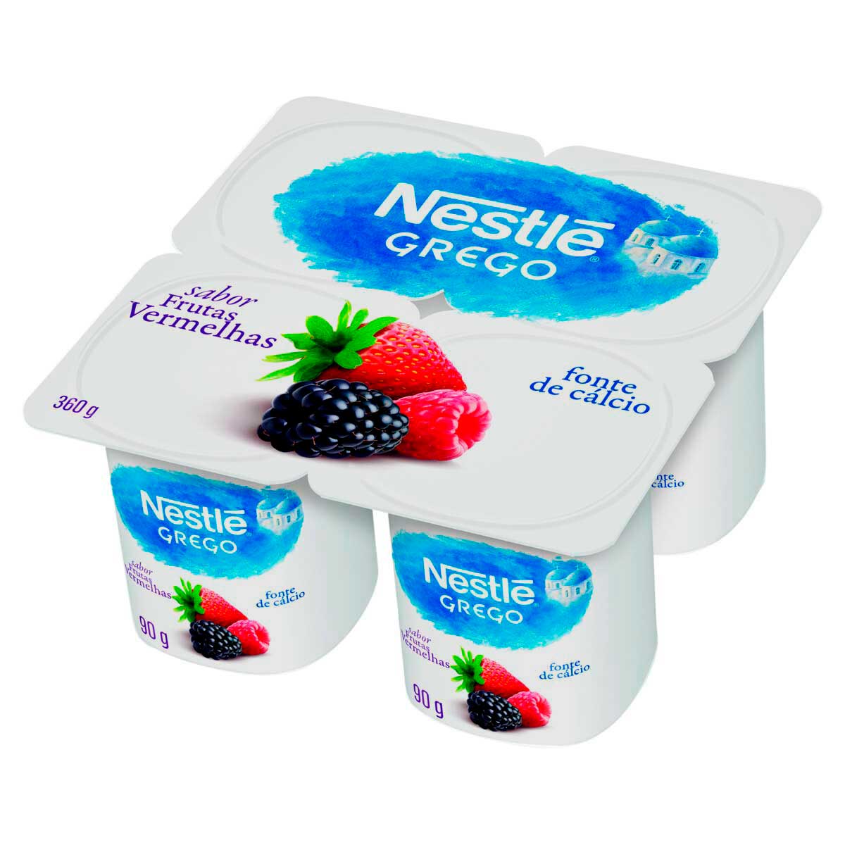 Iogurte Grego Nestlé Frutas Vermelhas 360g 4 Unidades