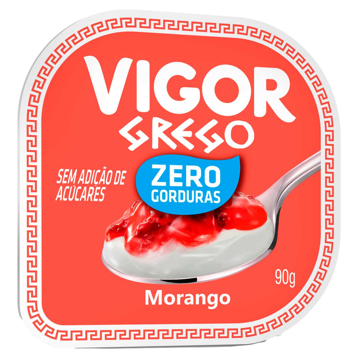 Iogurte Desnatado Grego com Calda Morango Vigor 90g