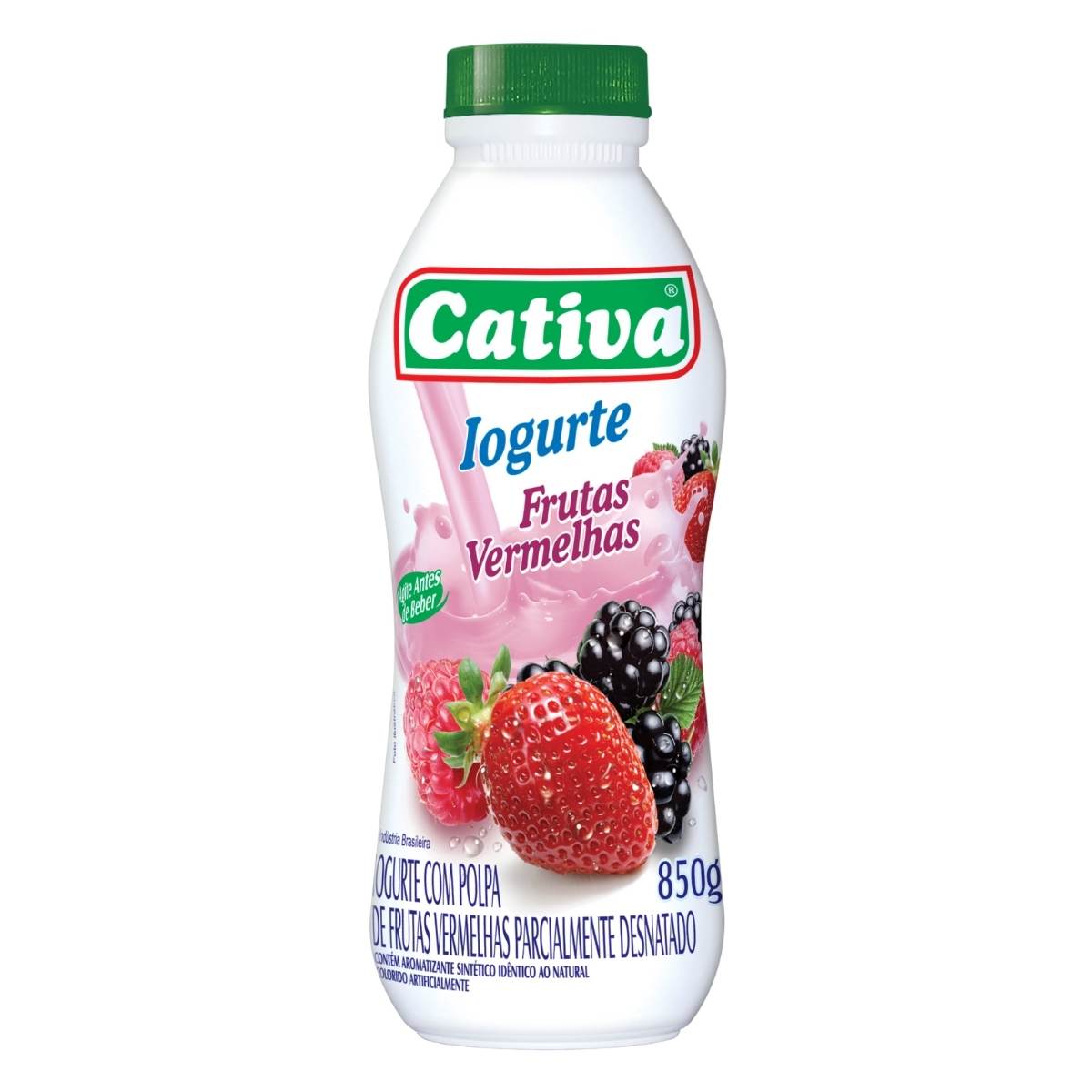 Iogurte Polpa Desnatado Cativa Frutas Vermelhas Garrafa 850 g