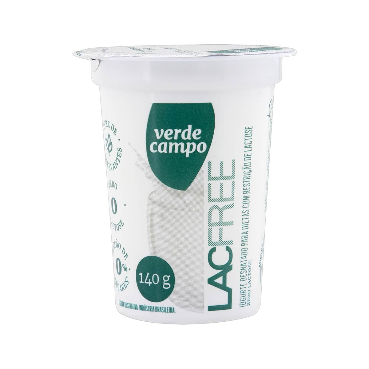 Iogurte Desnatado sem Lactose Verde Campo Lacfree Tradicional 140g