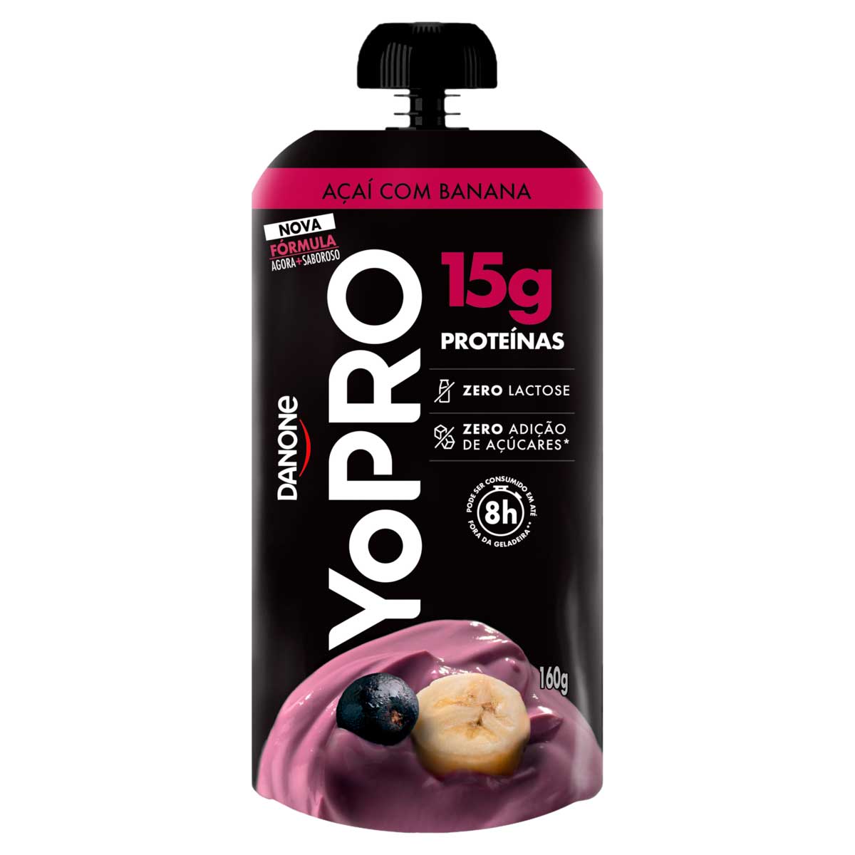 Iogurte Desnatado Zero Lactose Açaí com Banana YoPRO 160 g