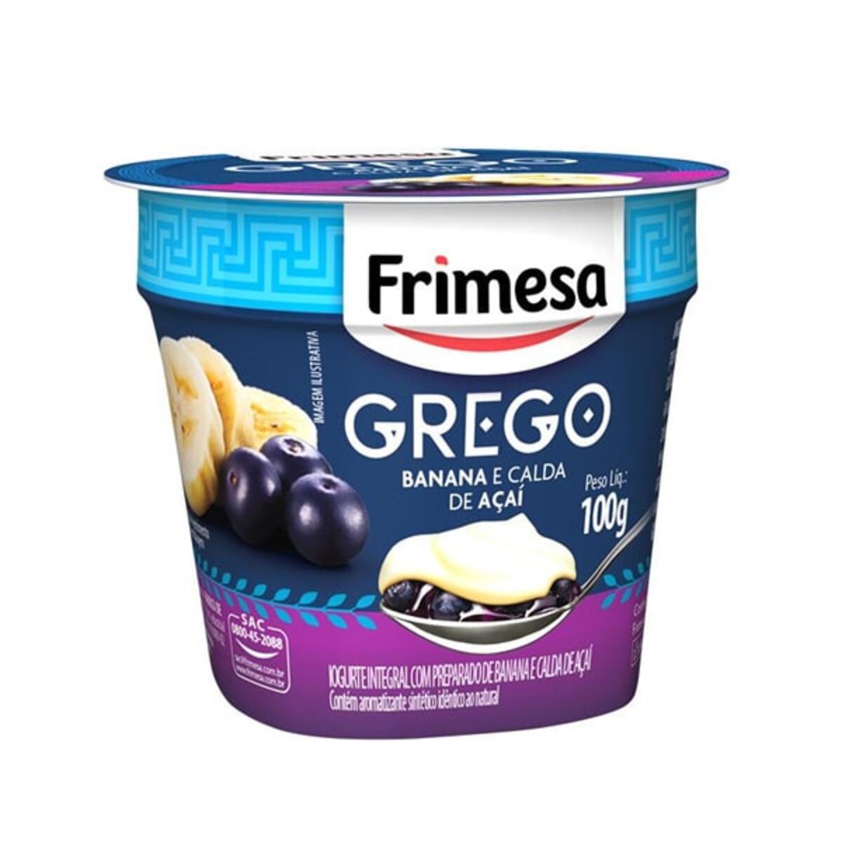 Iogurte Frimesa Grego Banana e Calda de Açaí  Copo 100 g