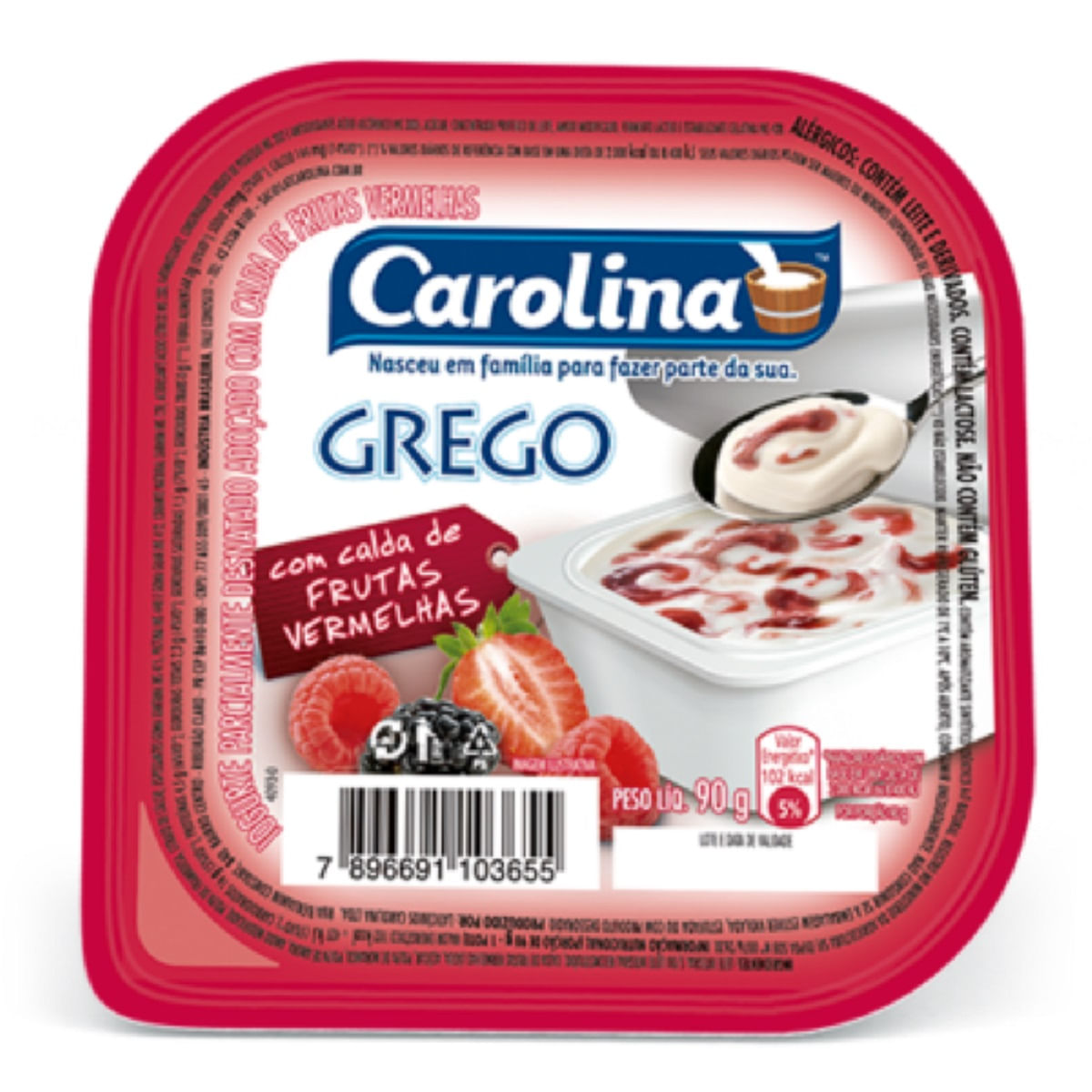 Iogurte Grego Carolina Frutas Vermelhas 100 g