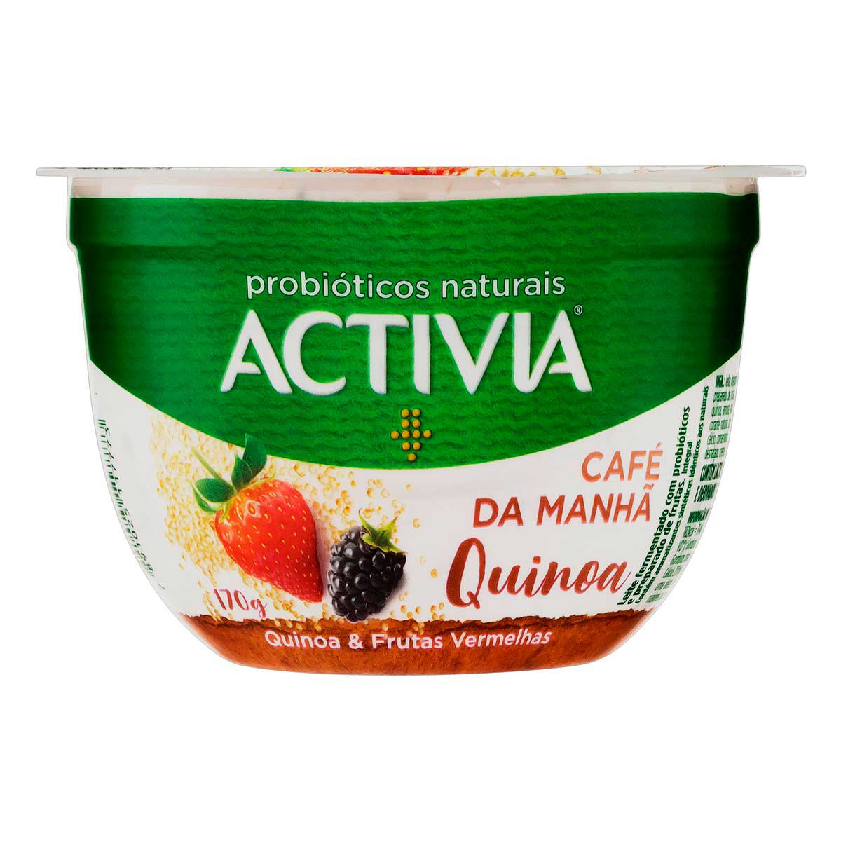 Leite Fermentado Integral Sabor Quinoa &amp; Frutas Vermelhas Activia Café da Manhã 170g