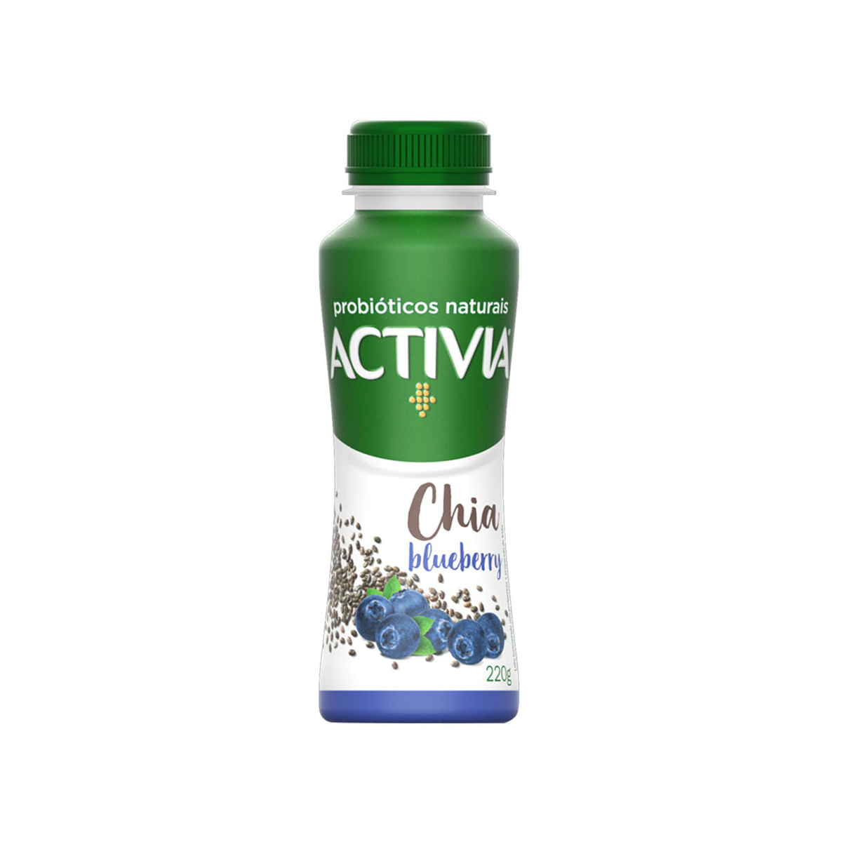 Iogurte Parcialmente Desnatado Activia Chia e Blueberry com Grãos e Frutas 220g