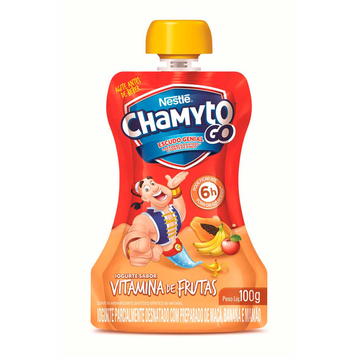 Iogurte Parcialmente Desnatado Vitamina de Frutas Nestlé Chamyto Go 100g