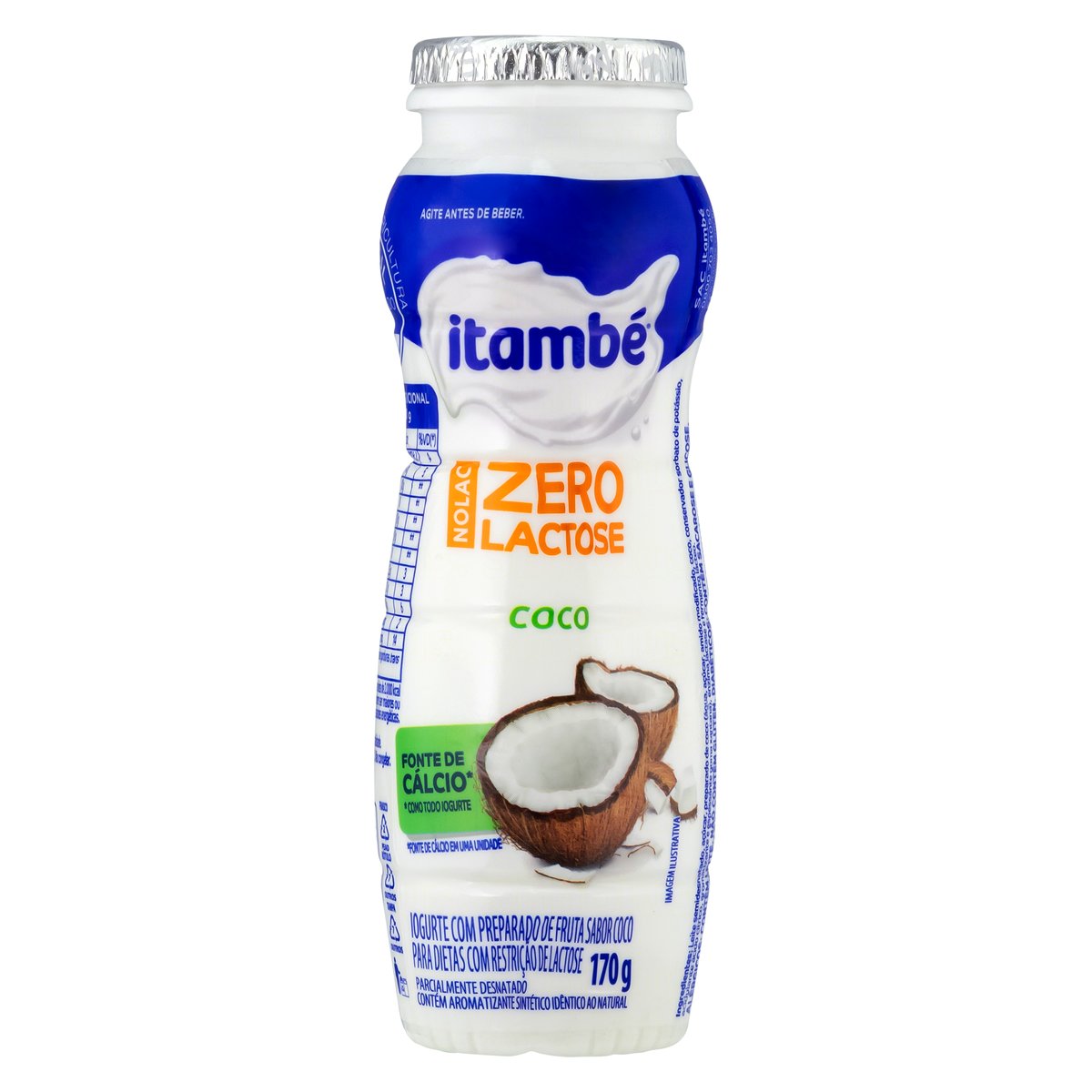 Iogurte Parcialmente Desnatado Coco Zero Lactose Itambé Nolac Frasco 170 g