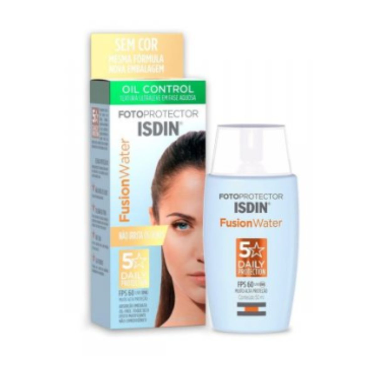 Protetor Solar Facial Isdin Fusion Water Oil Control FPS 60 com 50 ml