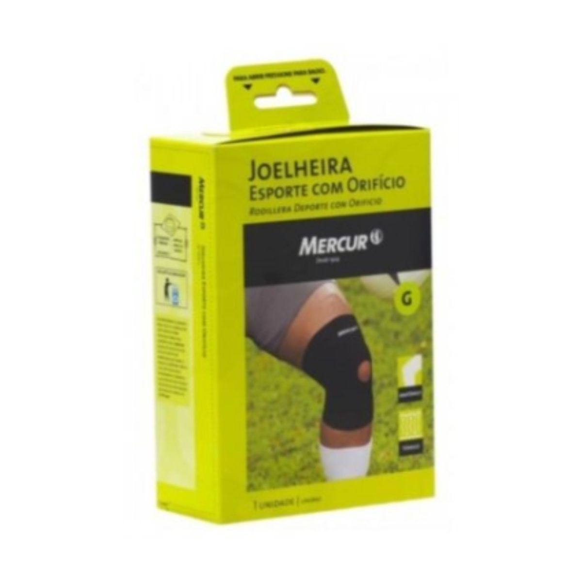 Mercur Joelheira Neoprene com Furo G com 1 Unidade