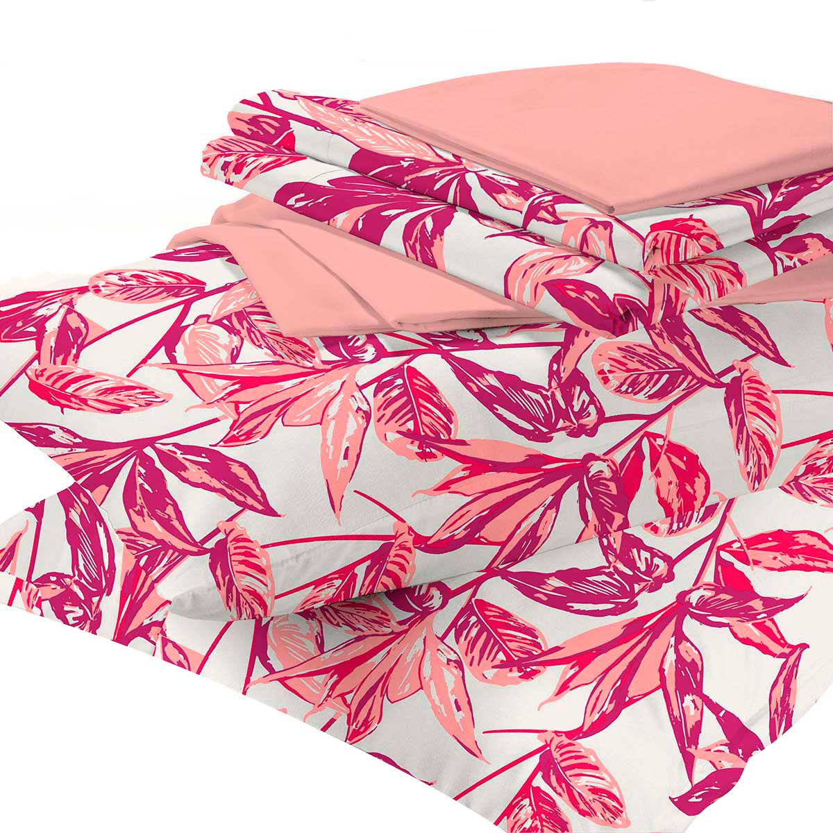 Jogo de Cama Casal 150 fios Camesa Microfibra 4 Peças Floral Rosa