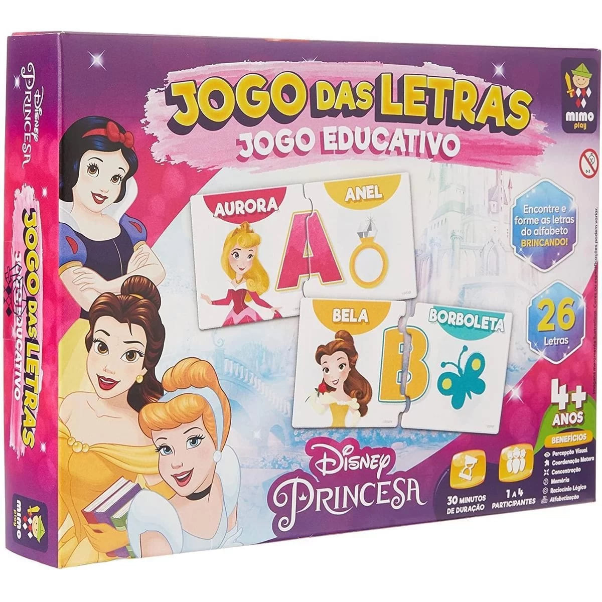 Jogo das Letras Princesas Disney com 52 peças Mimo