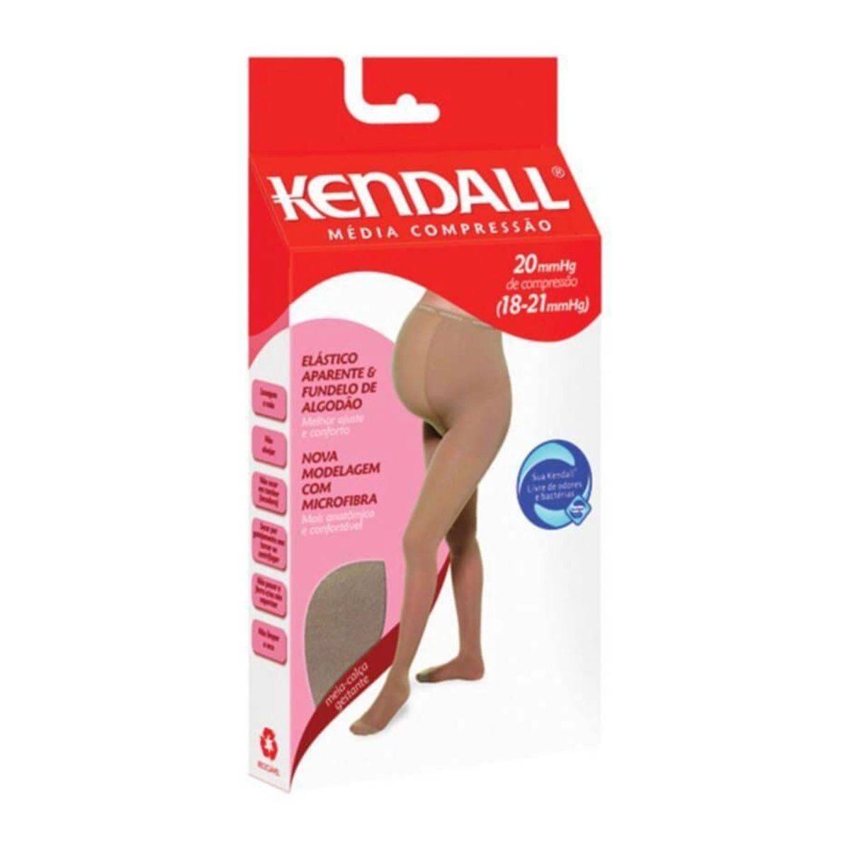 Meia Calça Kendall Média Compressão 18-21 Gestante Cor Mel M com 1 Unidade