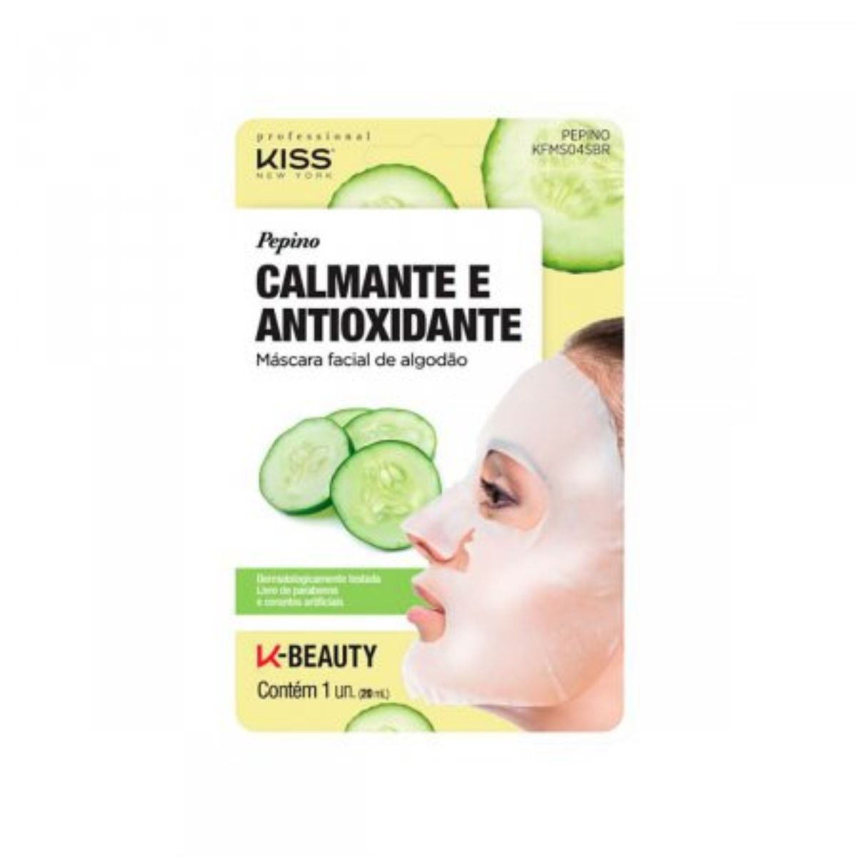 Máscara Facial De Algodão Kiss Ny Pepino Com 1 Unidade