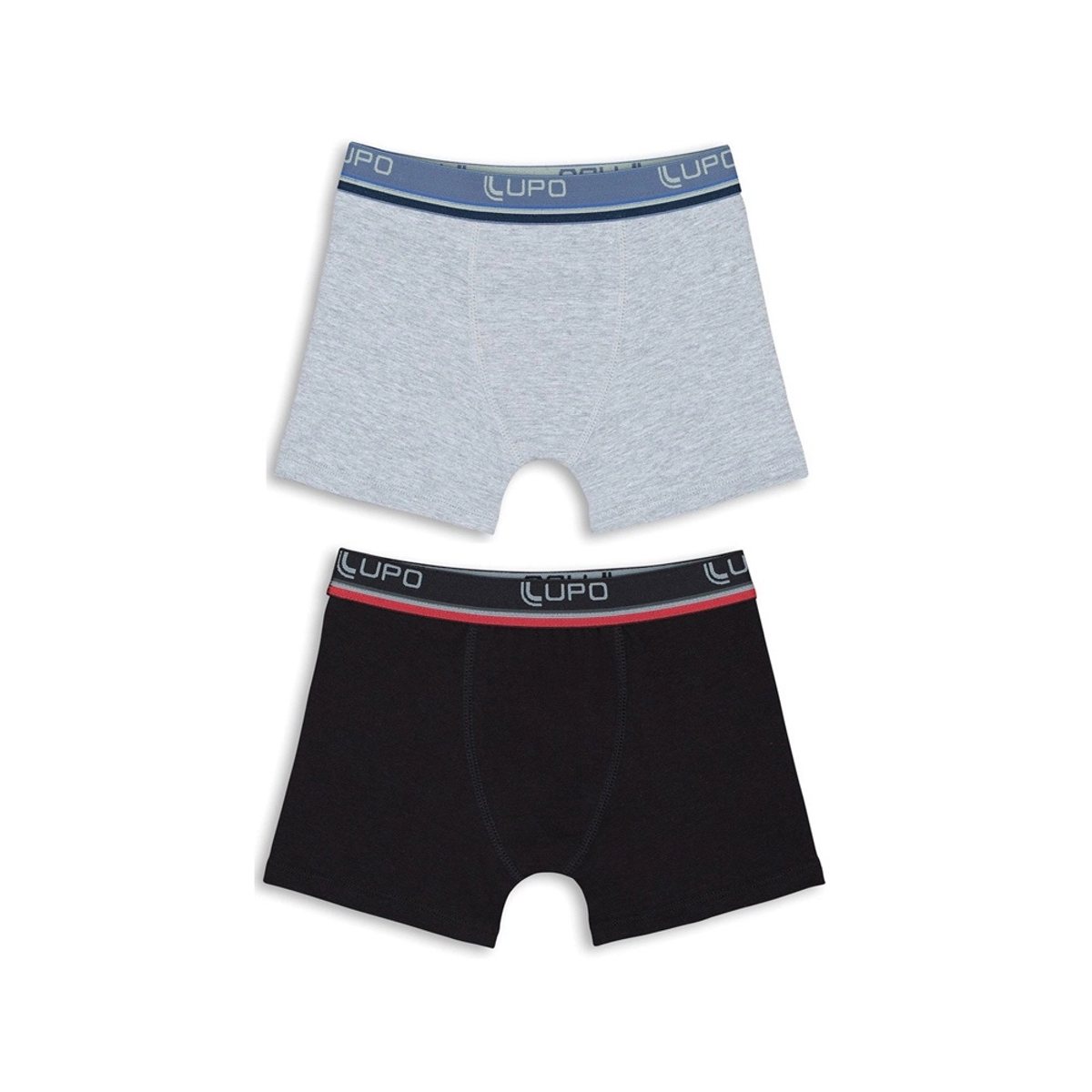 Kit 2 Cuecas Lupo Boxer Infantil Menino Algodão Preto