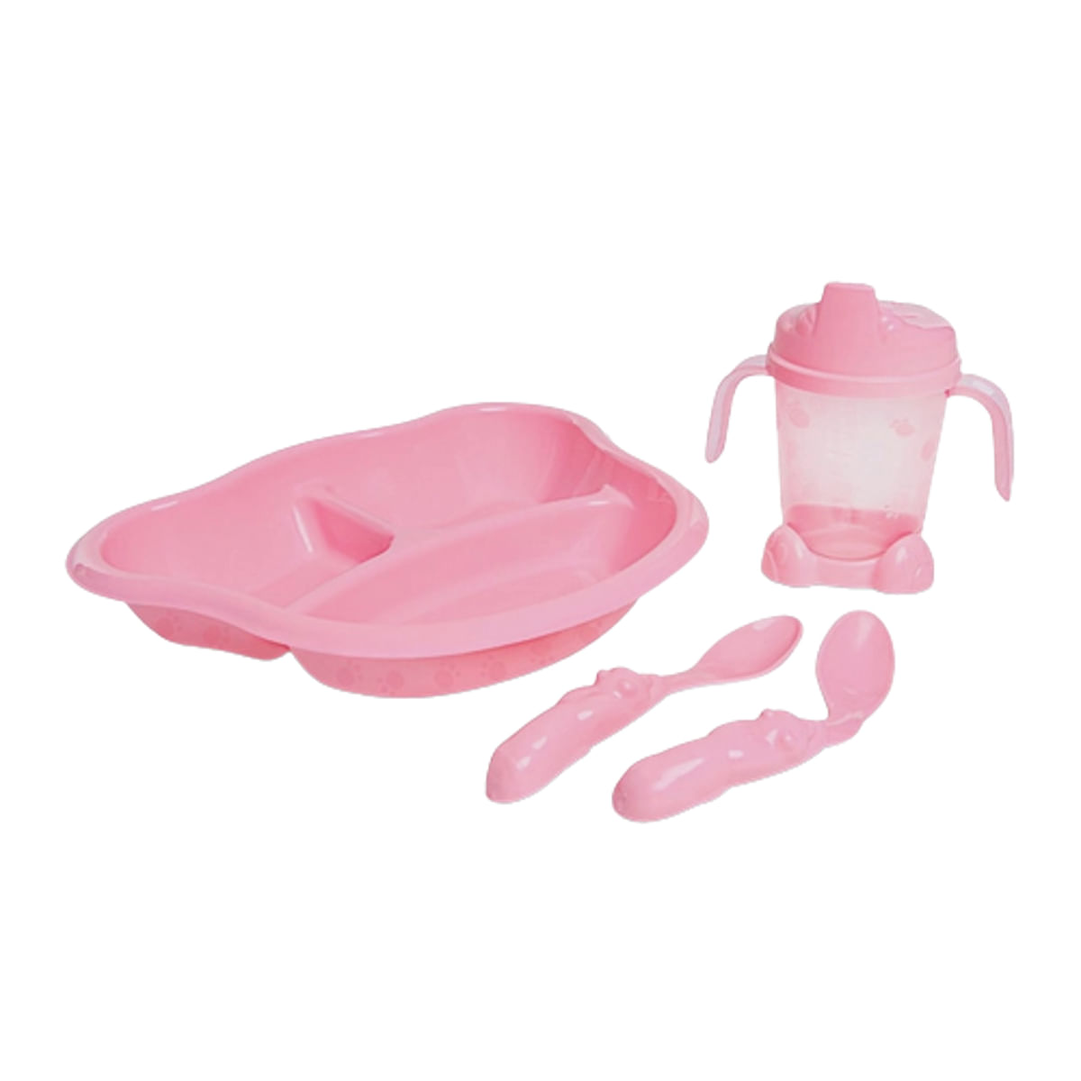 Kit Alimentação para Bebê Adoleta Bebê Cor Rosa com 3 Unidades