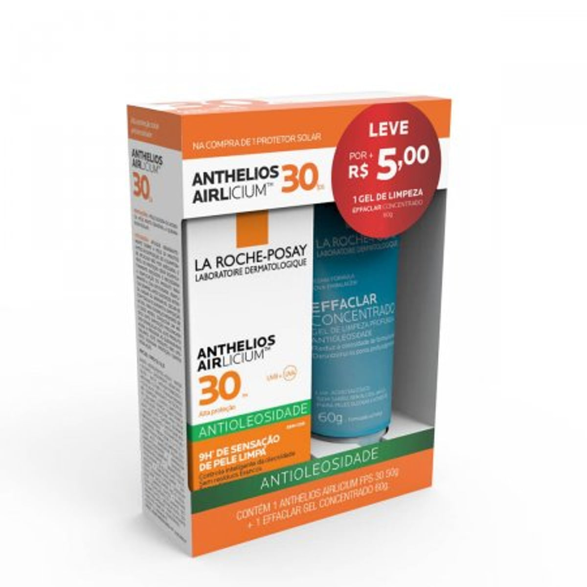 Kit Gel Creme Fps 30 La Roche Anthelios Air 50 G + Effaclar Concentrado 60 G