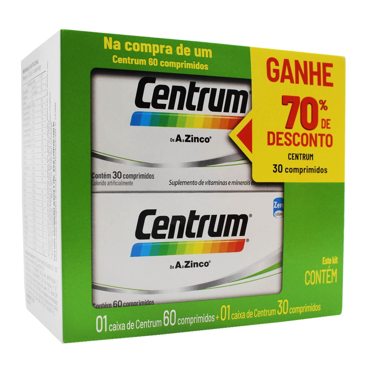 KIT CENTRUM 60COMP 30COMP GANHE 70 DESC