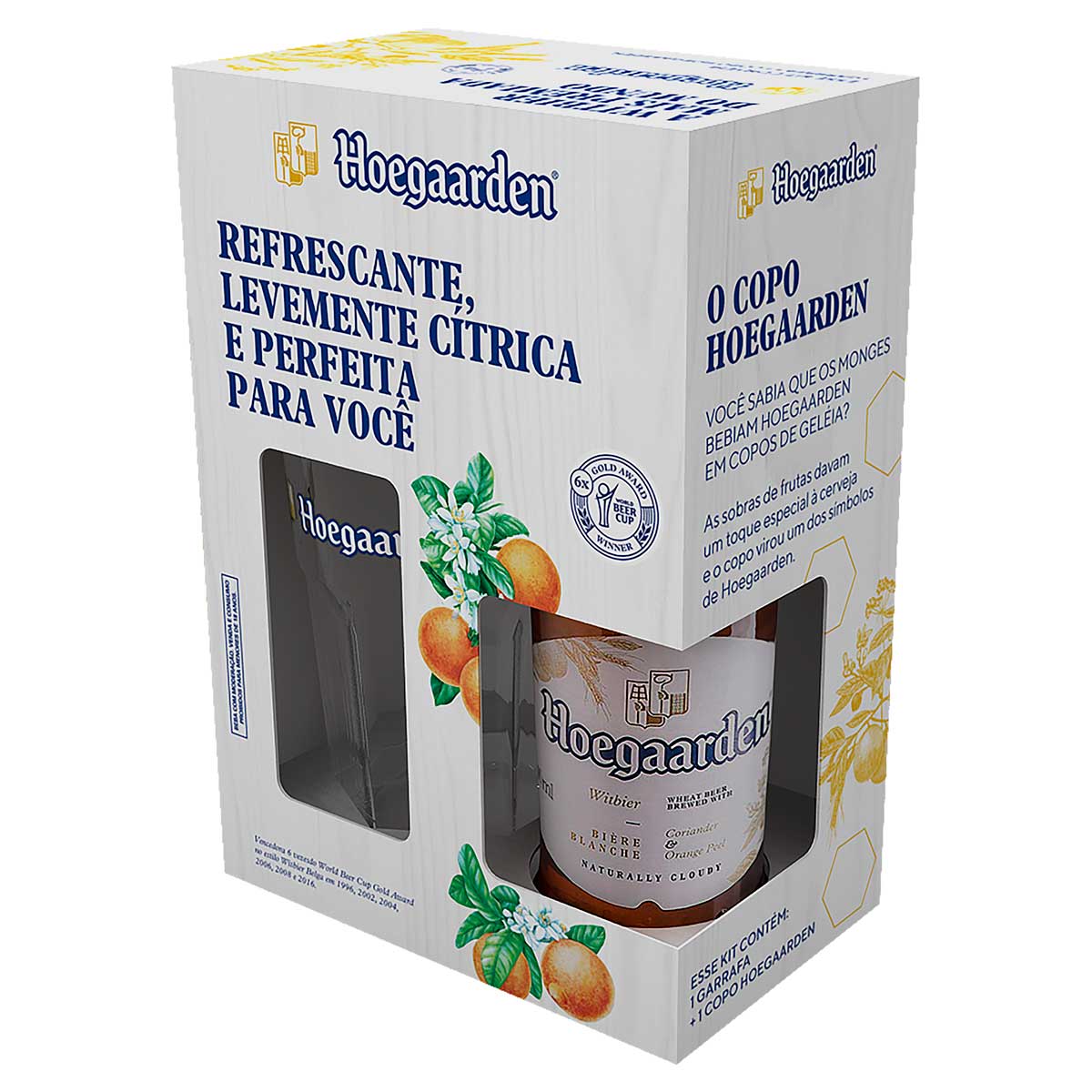 Kit Cerveja Hoegaarden Garrafa 330ml + Copo 330ml