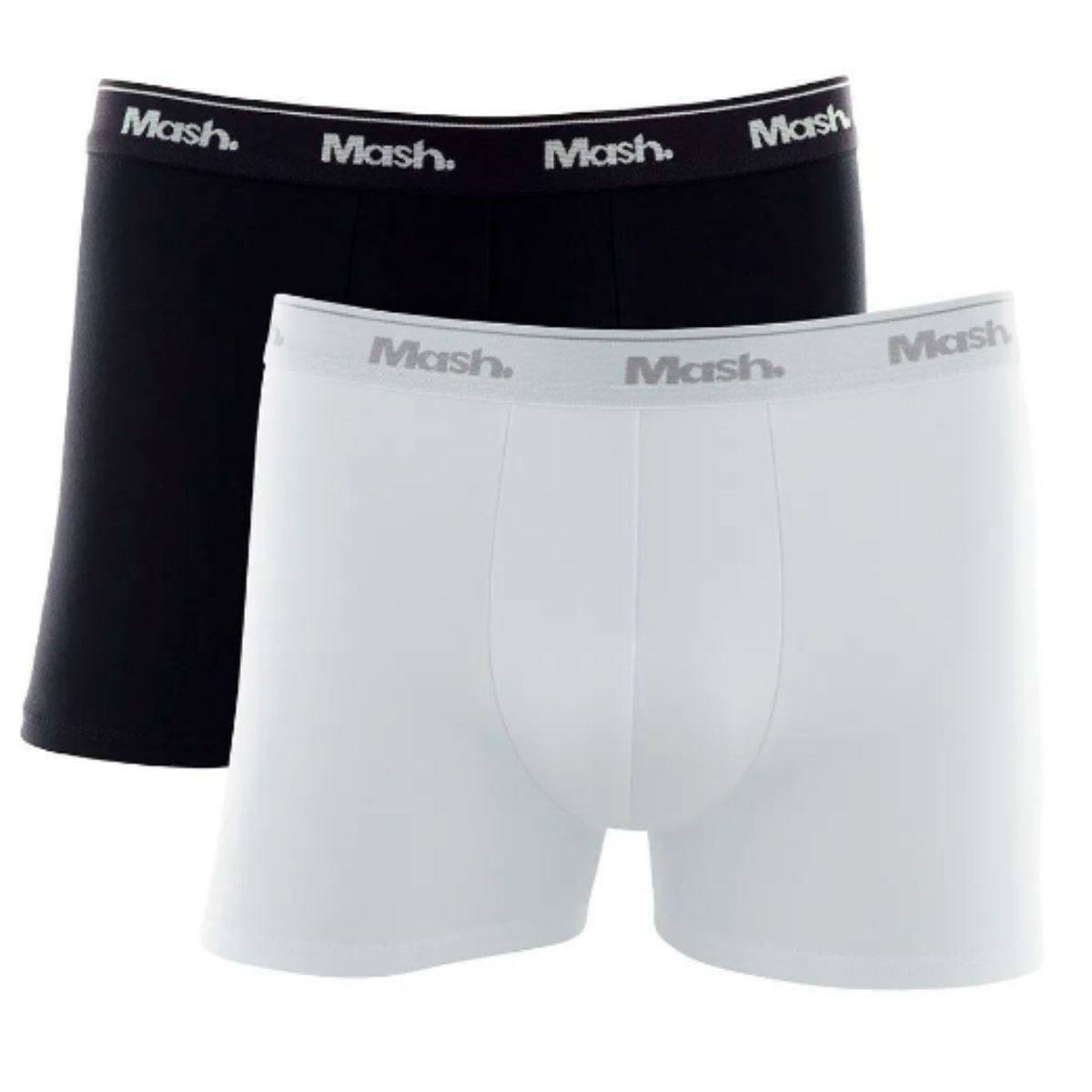 Kit com 2 Cuecas Mash Boxer Algodão M Preto e Branco