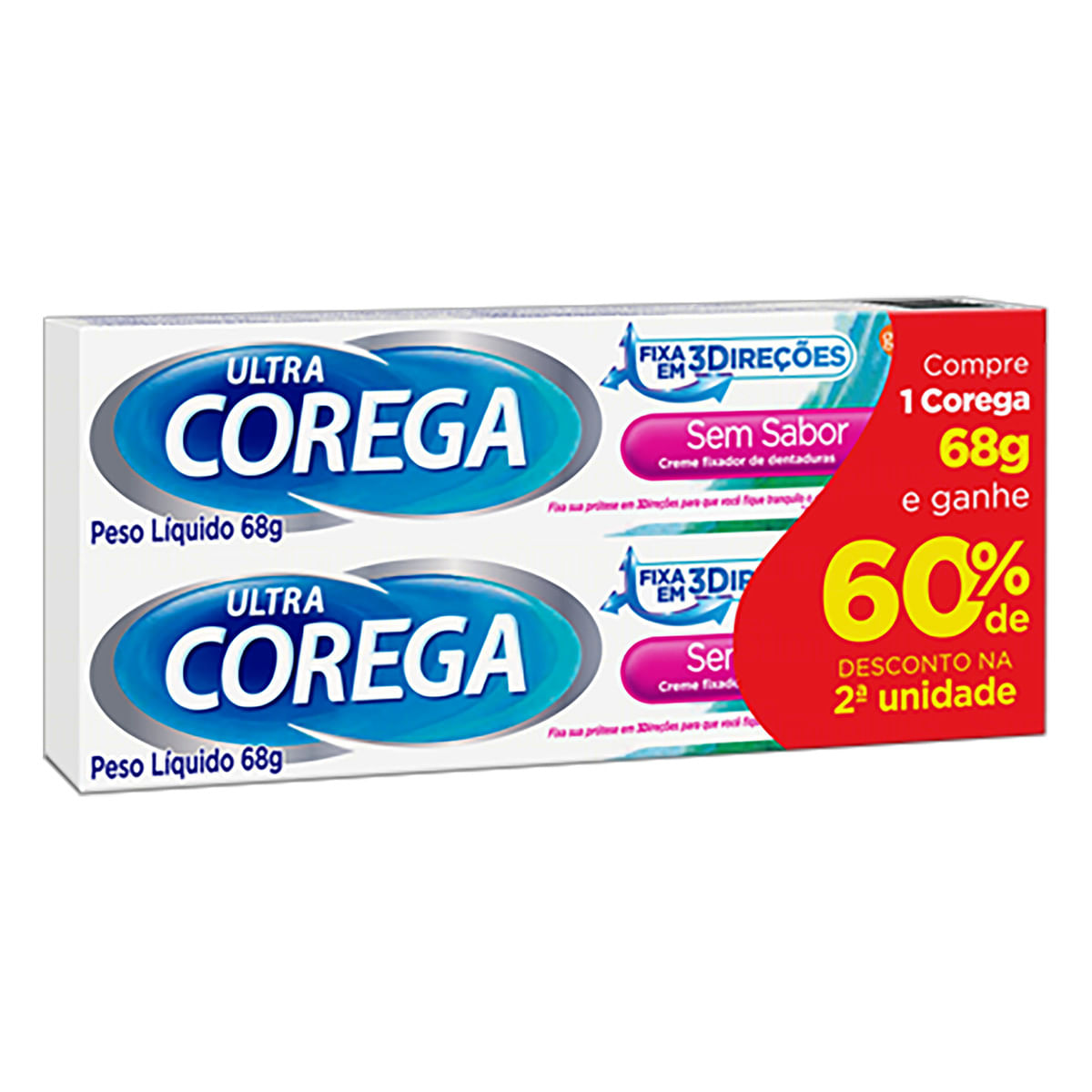 Pack Fixador de Dentadura sem Sabor Ultra Corega