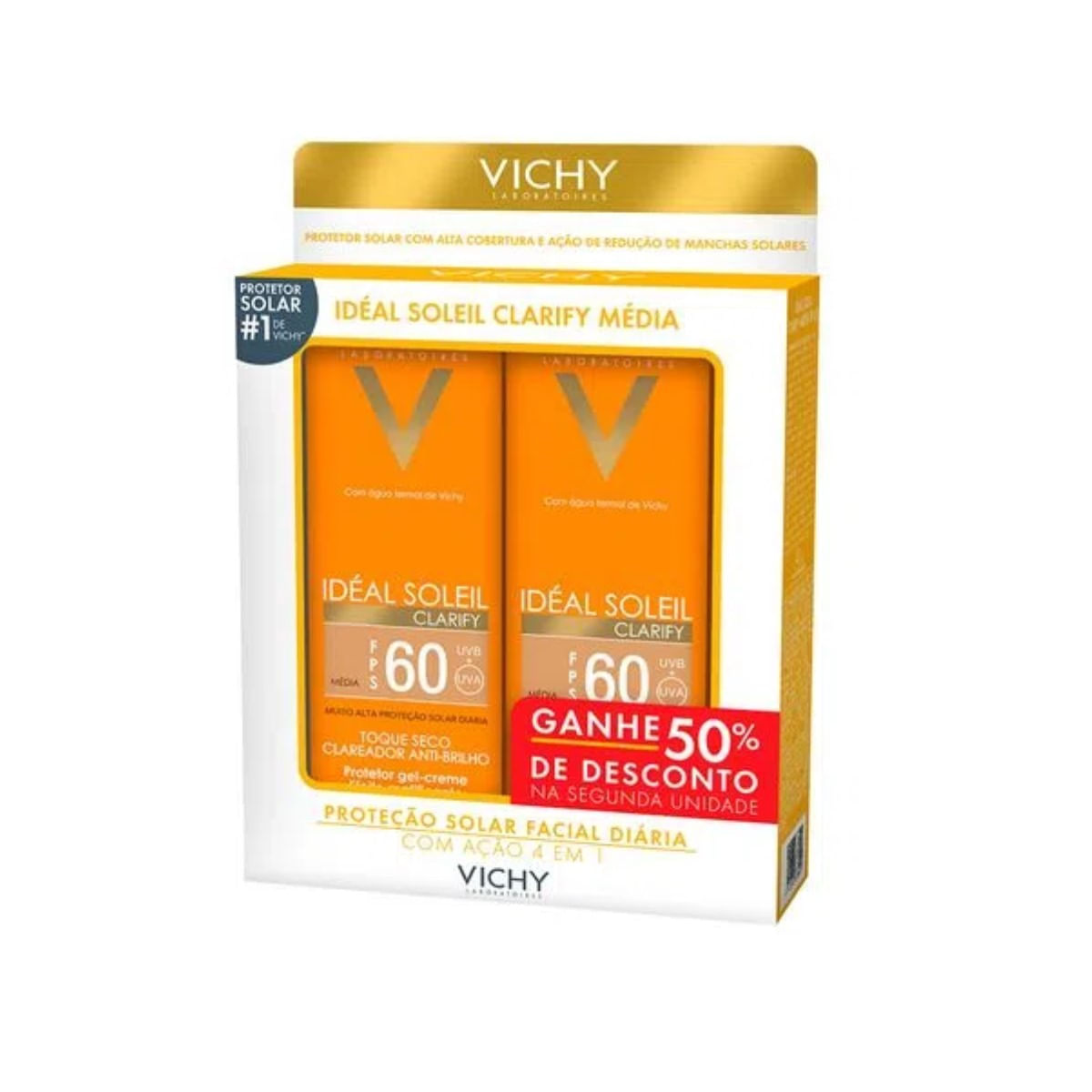 Kit Protetor Solar FPS60 Ideal Soleil Clorify Claro Vichy 40gr