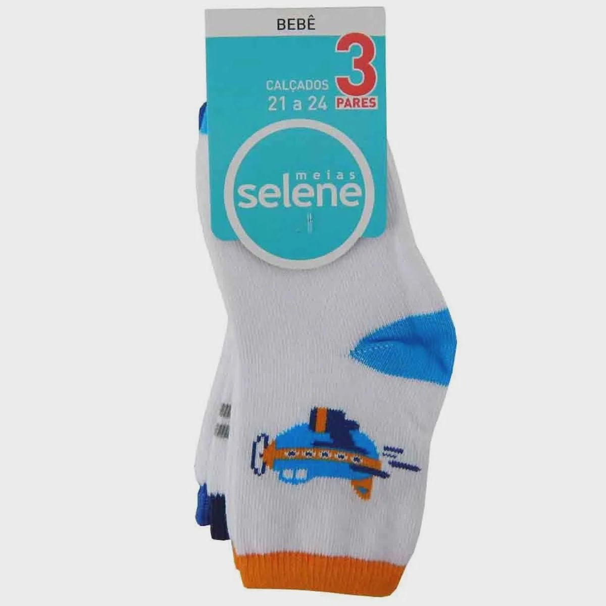 Kit Meias Selene Infantil Menino Estampada 3 Pares