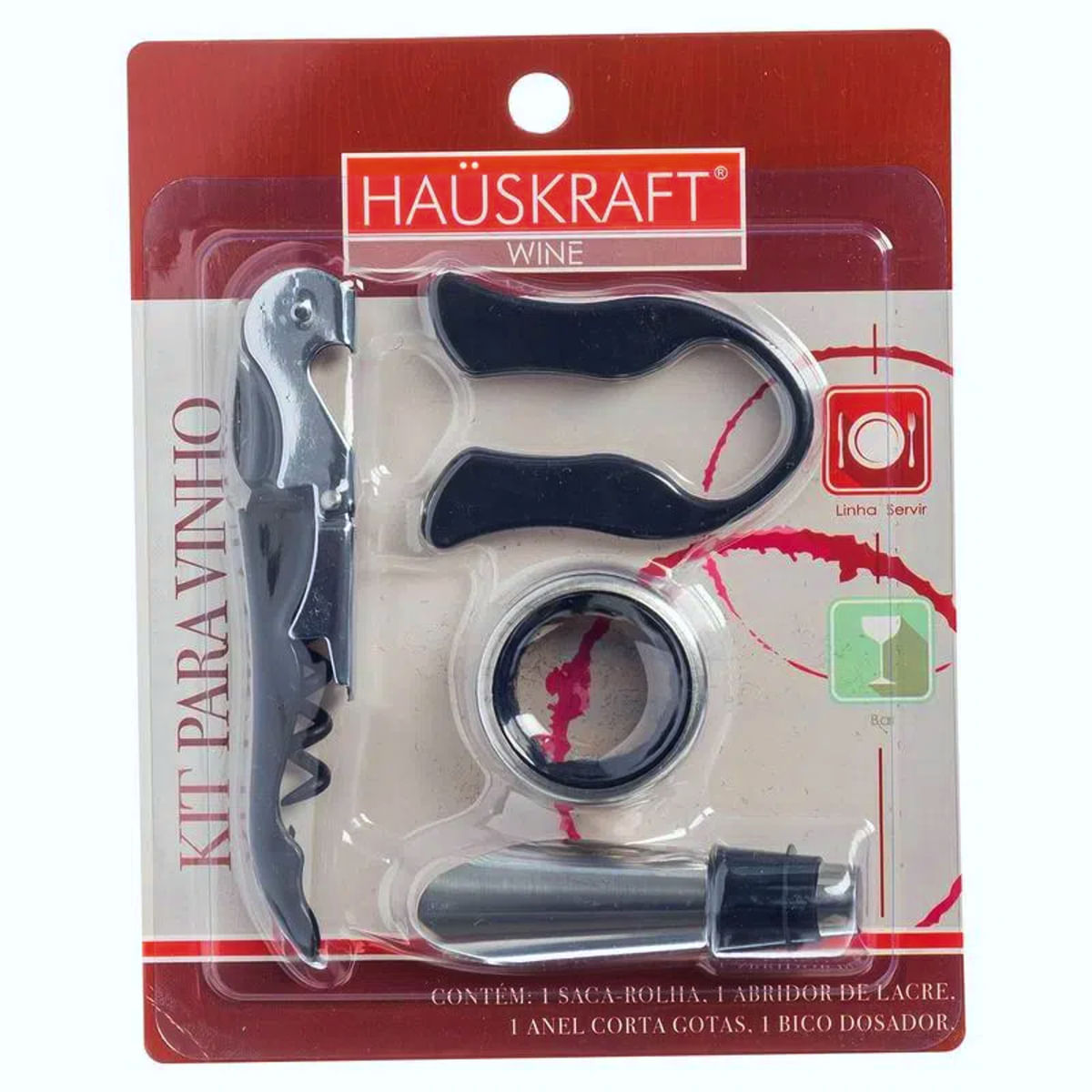 Kit Para Vinho 4 Peças Hauskraft